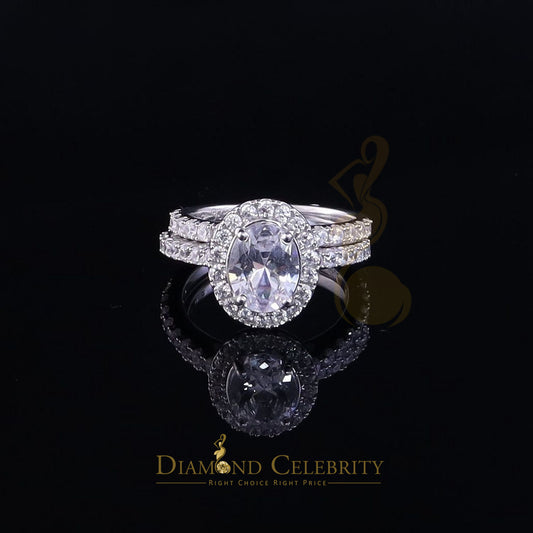 DiamondCelebritees 5.28ct White Cubic Zirconia 925 Sterling Silver Bridal Fashion Womens Ring SZ 7