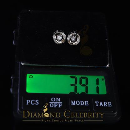 DiamondCelebritees  925 Sterling White Silver1.50ct Cubic Zirconia Round Screw Back Stud Earrings