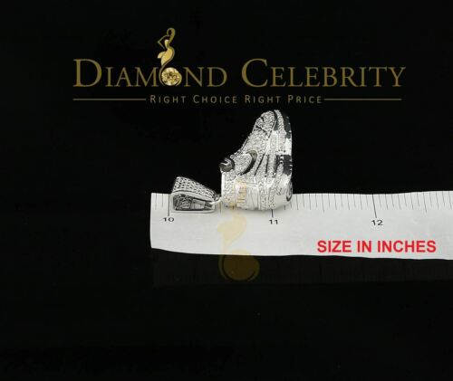 DiamondCelebritees Real 0.33ct Diamond 925 Sterling Silver SHOES Charm Necklace Pendant in White