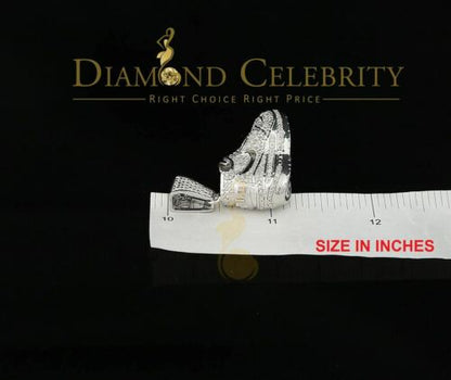 DiamondCelebritees Real 0.33ct Diamond 925 Sterling Silver SHOES Charm Necklace Pendant in White