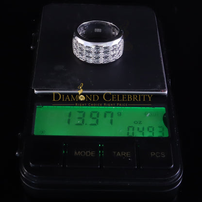 DiamondCelebritees Mirage Set Real 0.30ct Diamond 925 White Silver Wedding Band Men's Ring Size 11