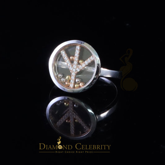 DiamondCelebritees Sterling 925 White Silver 0.30ct Round Cubic Zirconia Womens Ring Size 7