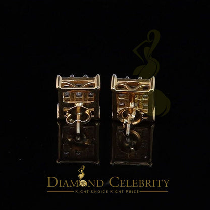 DiamondCelebritees 0.50ct Diamond 925 Sterling Silver Yellow For Men's / Women's Square Earrings