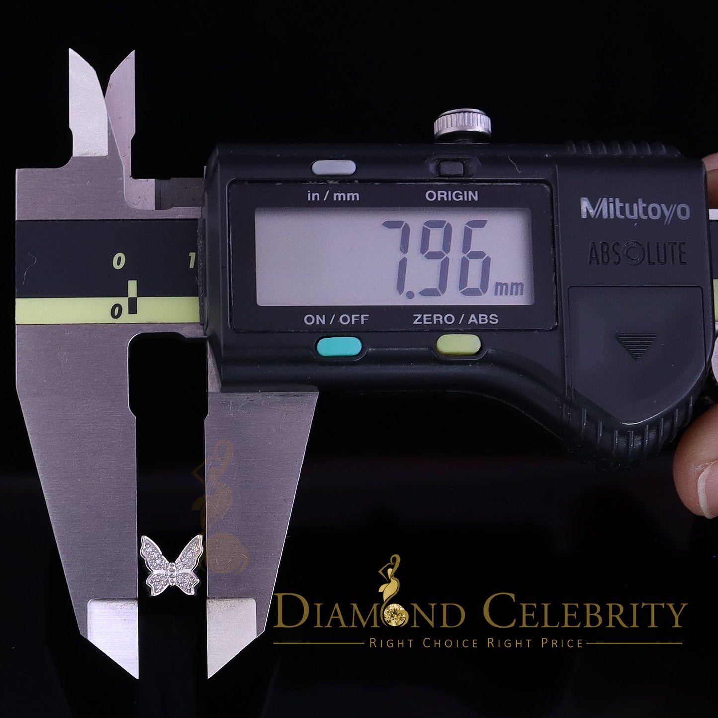 DiamondCelebritees  Women's 0.17ct Cubic Zirconia Butterfly Stud Earrings White 925 Sterling Silver