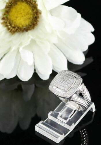 DiamondCelebritees 1.33ct White Silver Square Cubic Zirconia Womens Adjustable Ring From SZ 8 to 10
