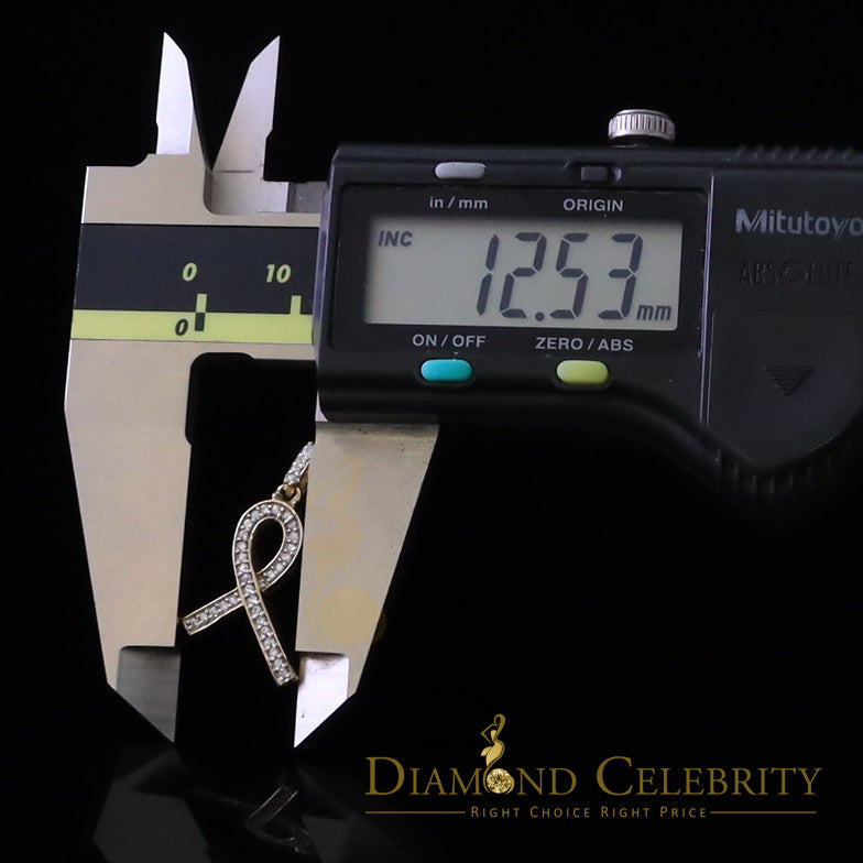 DiamondCelebritees 925 Sterling Silver Fashion Ribbon Shape Pendant Yellow 0.26ct Cubic Zirconia