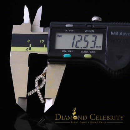 DiamondCelebritees 925 Sterling Silver Fashion Ribbon Shape Pendant Yellow 0.26ct Cubic Zirconia