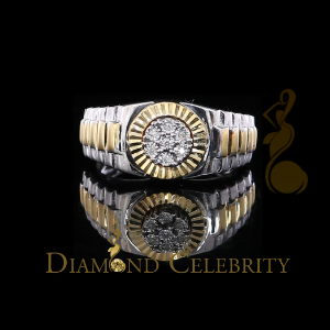 DiamondCelebritees 925 White Silver 0.05 CT Real Diamond Men's & Woman's Engagement Band Ring SZ 10