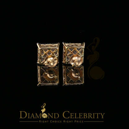 DiamondCelebritees 10K Real Yellow Gold with 1.20CT Real Diamond Men's/Women's Stud Earrings
