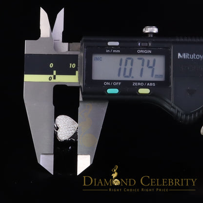 DiamondCelebritees Womens Heart Key White Sterling Silver Shape Pendant with 0.50ct Cubic Zirconia