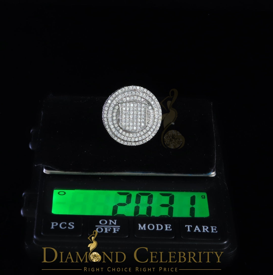 DiamondCelebritees Yellow Sterling Silver11.50ct Cubic Zirconia Men Ring Gift Size from 9.5 to 11.5