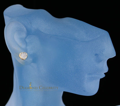 DiamondCelebritees 10K Real Yellow Gold with 0.08CT Real Diamond Men's/Women's Stud Micro Earring