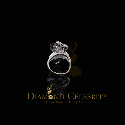 DiamondCelebritees 2.50 ct Cubic Zirconia 925 White Silver Cocktail Flower Womens Ring Size 8.5