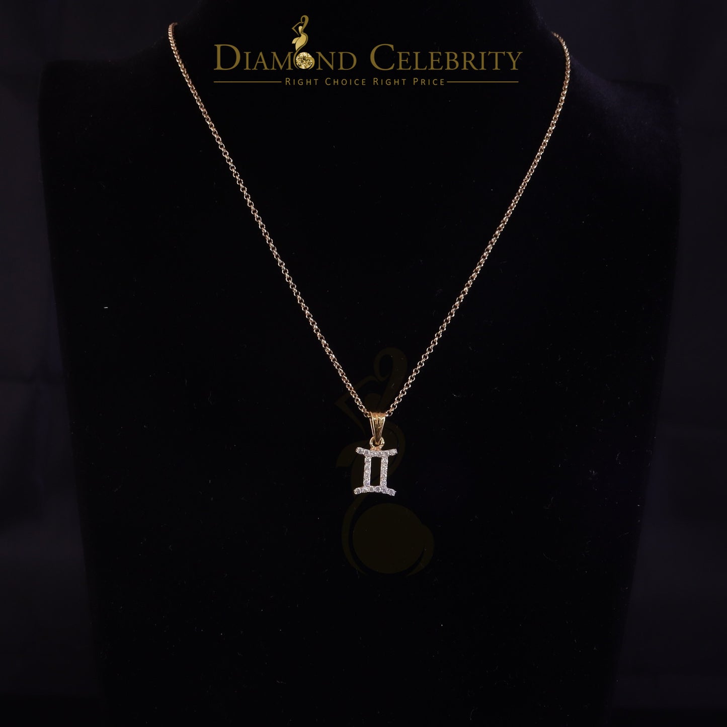 DiamondCelebritees 0.50ct Cubic Zirconia Yellow Silver GEMINI JUNE Month Pendant Men's & Women's