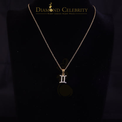DiamondCelebritees 0.50ct Cubic Zirconia Yellow Silver GEMINI JUNE Month Pendant Men's & Women's