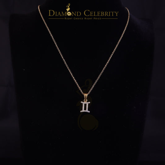 DiamondCelebritees 0.50ct Cubic Zirconia Yellow Silver GEMINI JUNE Month Pendant Men's & Women's
