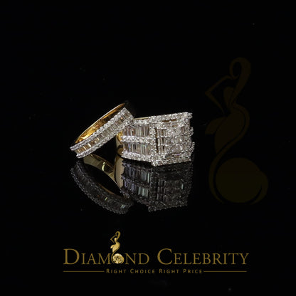 DiamondCelebritees 925 Sterling Yellow Silver Square 5.0ct Cubic Zirconia Bridal Womens Ring Size 7
