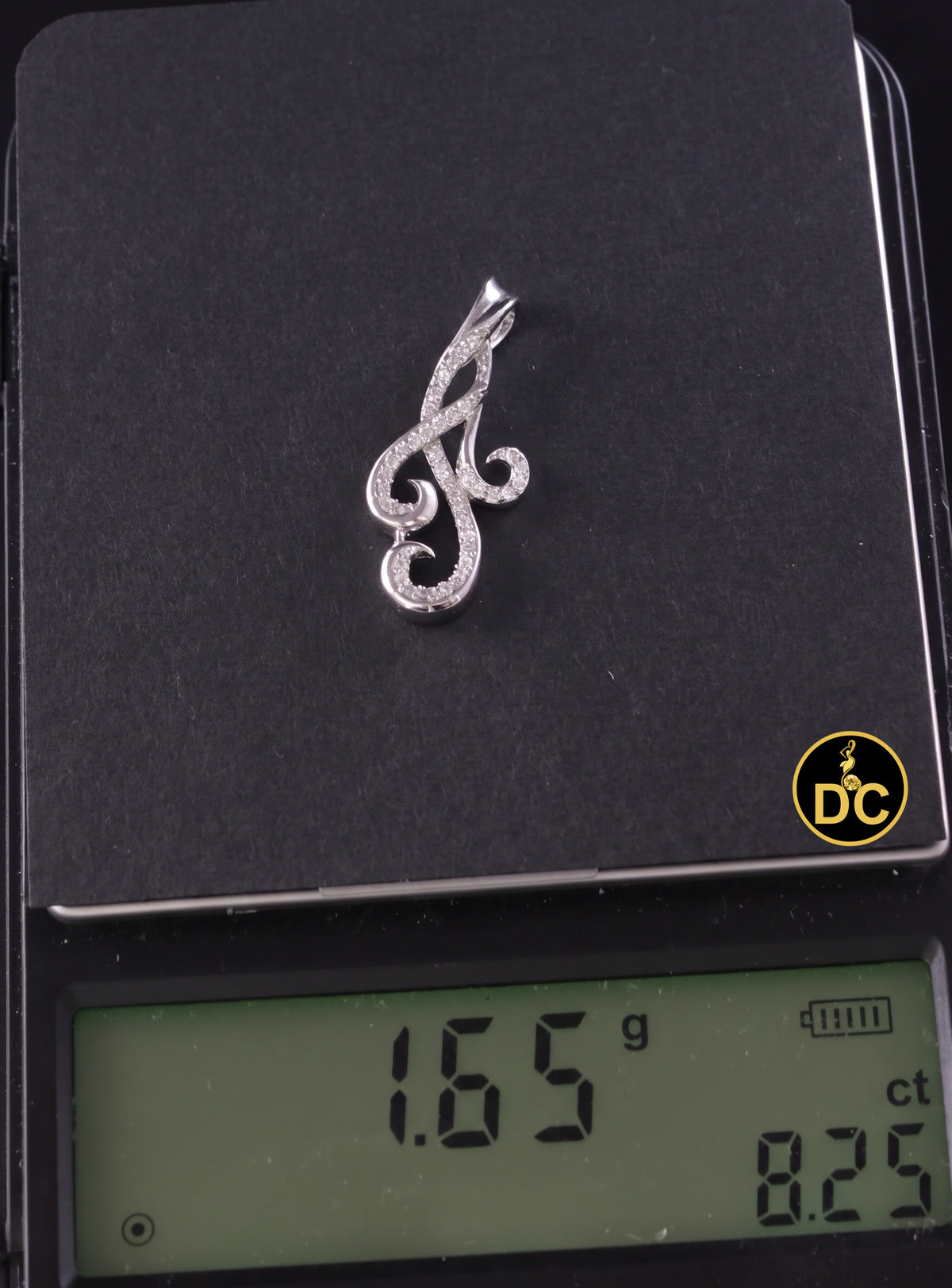 DiamondCelebritees 925 Sterling Silver 0.41ct Pave CZ Scroll White Flowing Swirl Fashion Pendant