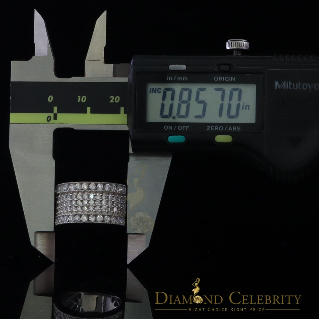 DiamondCelebritees White Cubic Zirconia 2.20ct Hip Hop Rapper Engagement Ring For Men's/Womens SZ 8