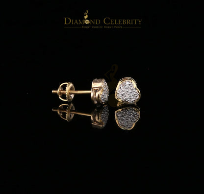 DiamondCelebritees 10K Real Yellow Gold with 0.08CT Real Diamond Men's/Women's Stud Micro Earring