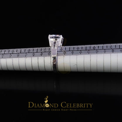 DiamondCelebritees 925 Silver 12.50CT White Cushion Cut 9 CZ Engagement Ring Women's Size 7.5