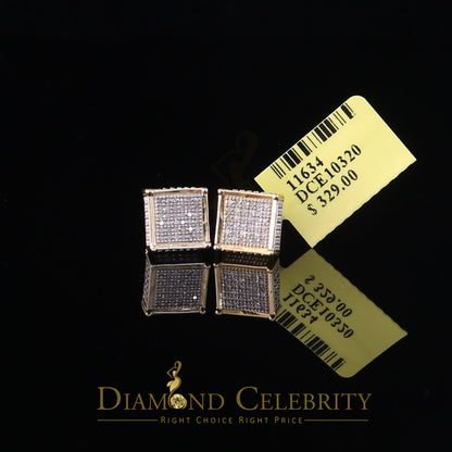 DiamondCelebritees 925 Sterling Silver 0.20ct Diamond Yellow Stud Men's/ Women's Earrings