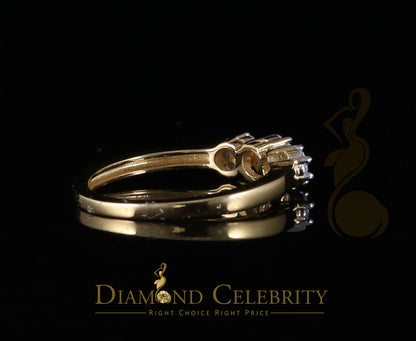 DiamondCelebritees 925 Yellow Silver Cubic Zirconia 1.25 ct Past Present Future Womens Ring Size 6