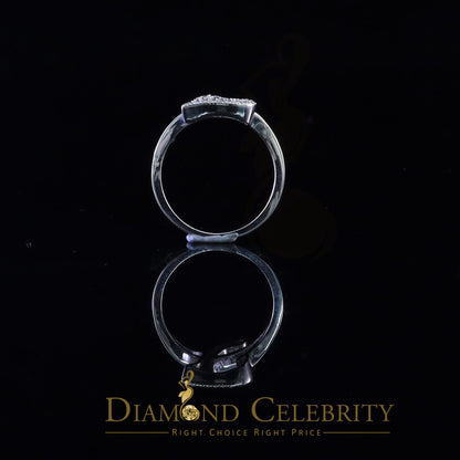 DiamondCelebritees Cubic Zirconia 0.10ct Alphabet L Women's And White Silver Ring Size 7