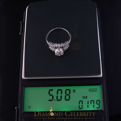 DiamondCelebritees 2.00ct Cubic Zirconia Sterling White Silver Round Engagement Womens Ring Size 7