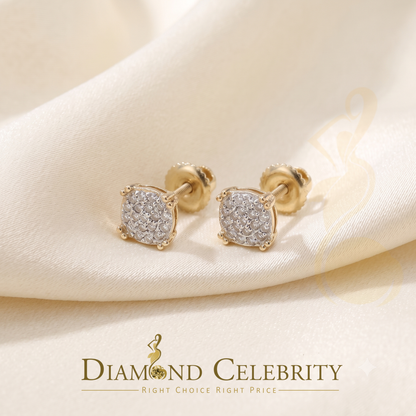 DiamondCelebritees 0.10 ct Round Diamond Collection 925 Sterling Silver Yellow For Women's Earrings