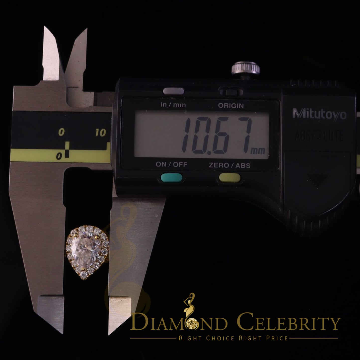 King Of Blings  10K Yellow Gold 2.50CT 'VVS' 'FL' D clr Pear Cut Moissonite Womens Ring Size 7