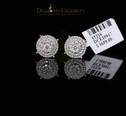 DiamondCelebritees 10K Real Yellow Gold with 0.80CT Real Diamond Men's/Women's Stud Earrings
