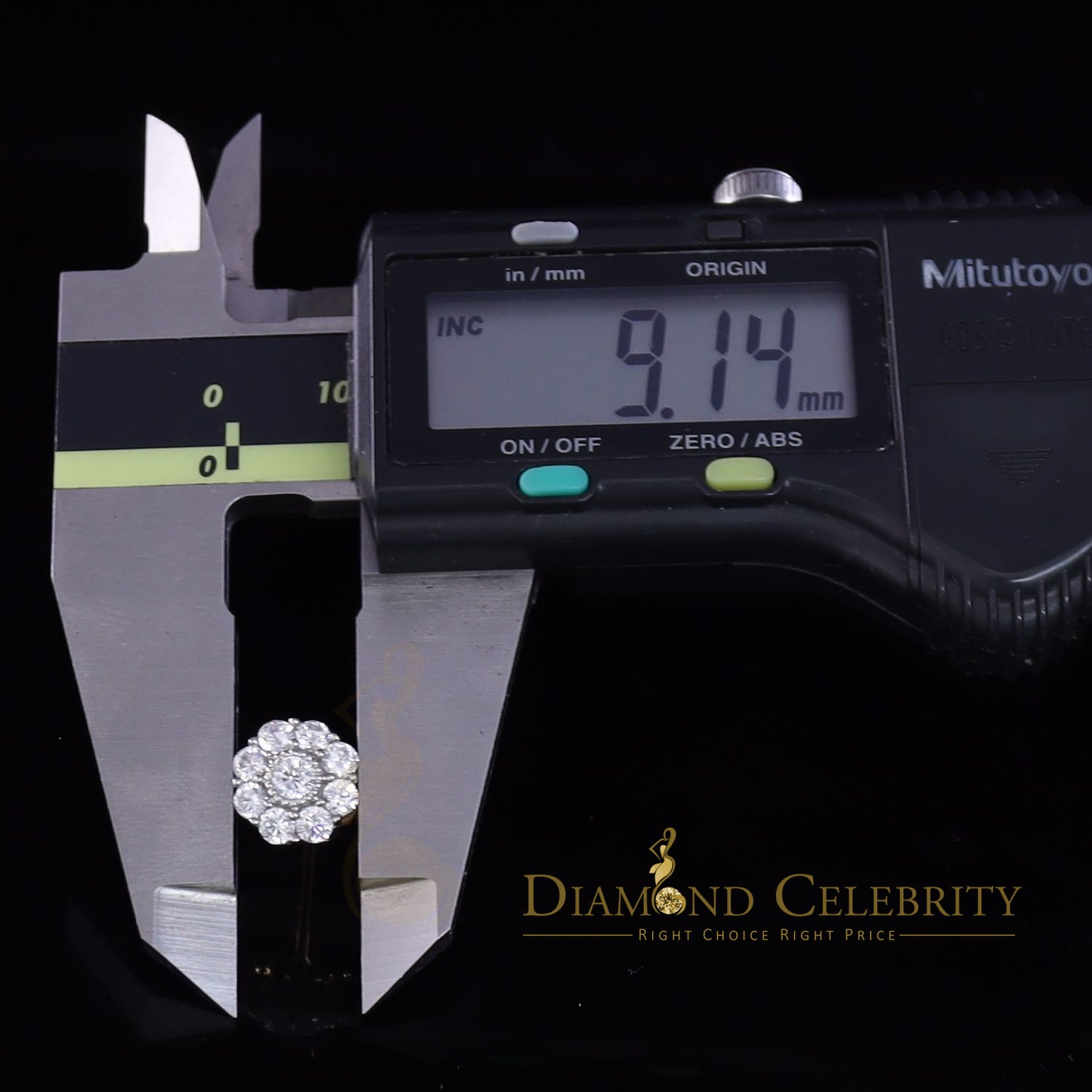 DiamondCelebritees  925 Yellow Silver 2.88ct Cubic Zirconia Women's & Men's Hip Hop Floral Earrings