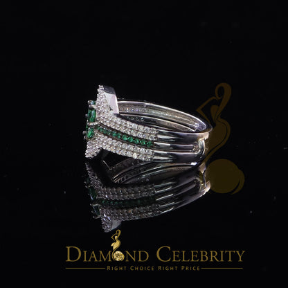 DiamondCelebritees 925 Sterling White Silver 2.50ct Floral Shape Cubic Zirconia Women's Ring Size 7