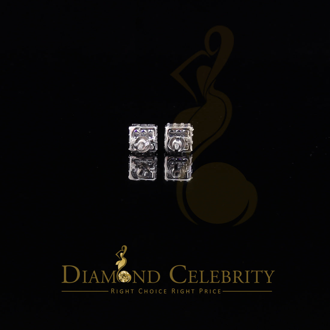 DiamondCelebritees  Hip Hop 925 White Silver 5.94ct Cubic Zirconia Women's & Men's Square Earrings