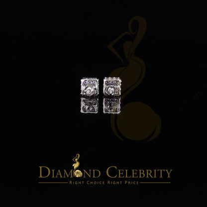 DiamondCelebritees  Hip Hop 925 White Silver 5.94ct Cubic Zirconia Women's & Men's Square Earrings