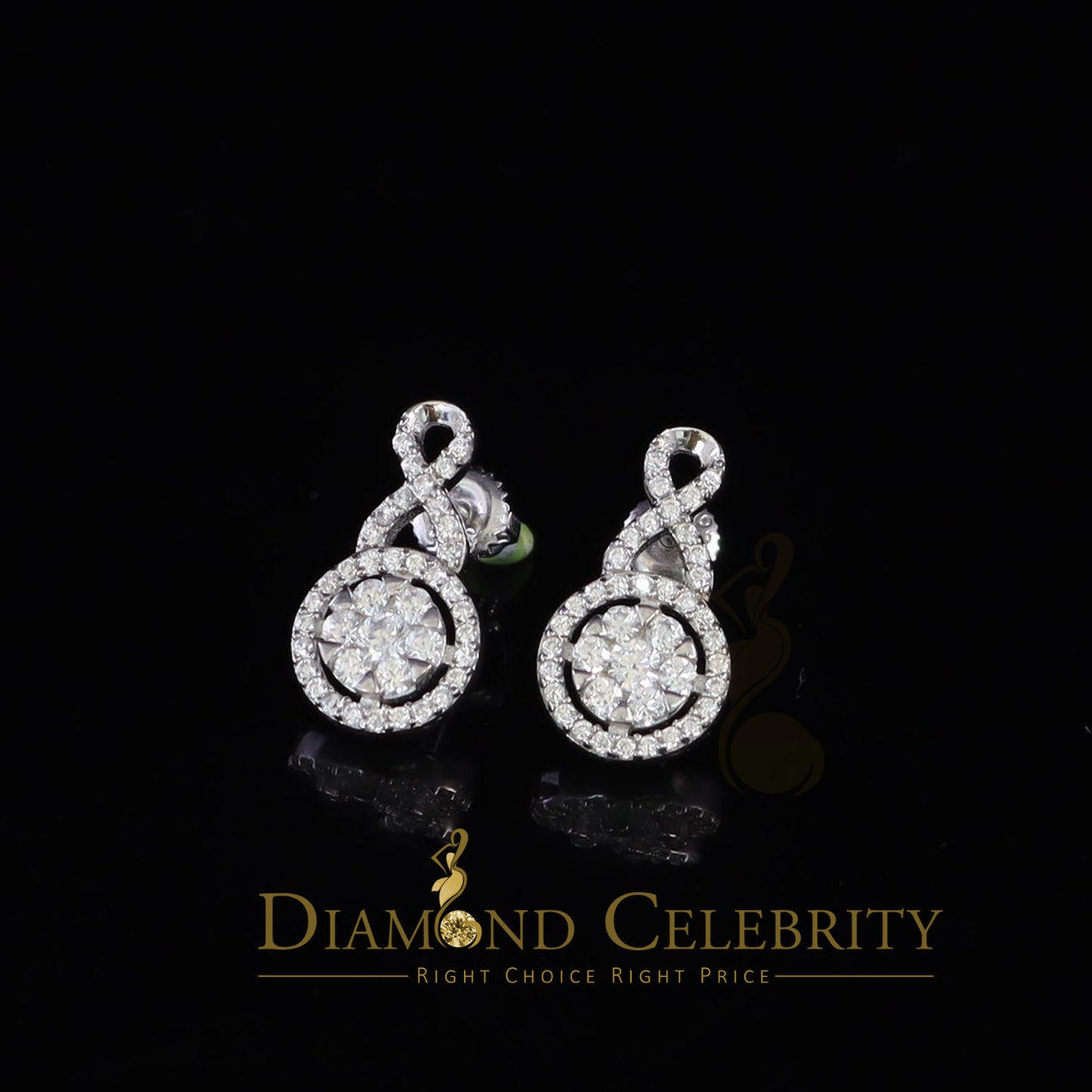 DiamondCelebritees  Men's /Women's Hip Hop White925 1.50ct Silver Screw Back CZ stud Earring