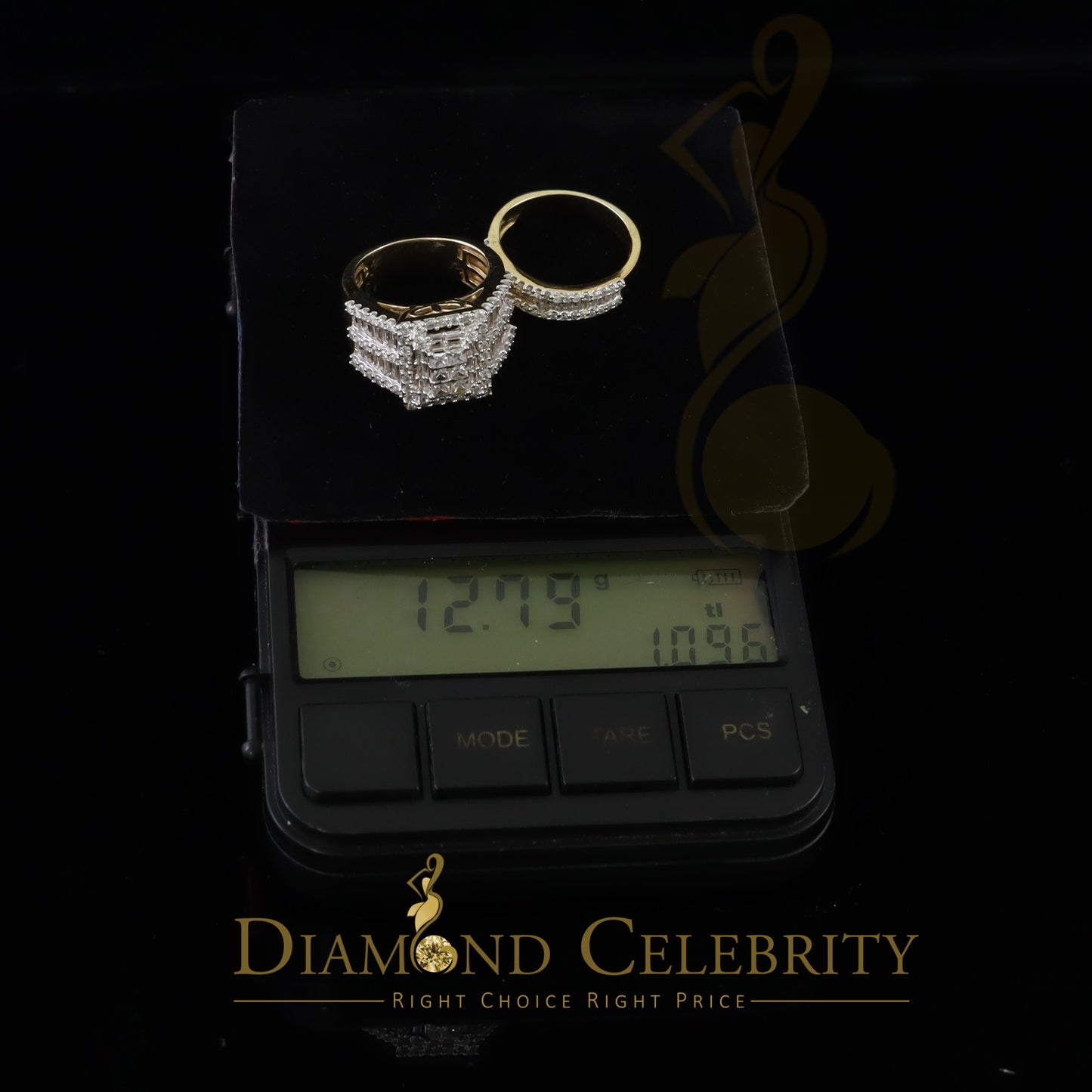DiamondCelebritees 925 Sterling Yellow Silver Square 5.0ct Cubic Zirconia Bridal Womens Ring Size 7