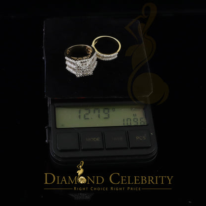 DiamondCelebritees 925 Sterling Yellow Silver Square 5.0ct Cubic Zirconia Bridal Womens Ring Size 7