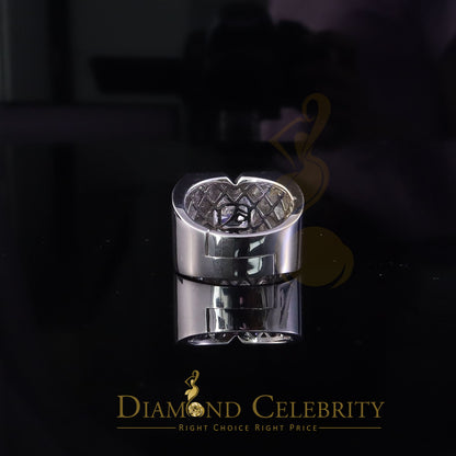 DiamondCelebritees 4.50ct Cubic Zirconia White 925 Silver Men's Adjustable Ring SZ From 9 to 11