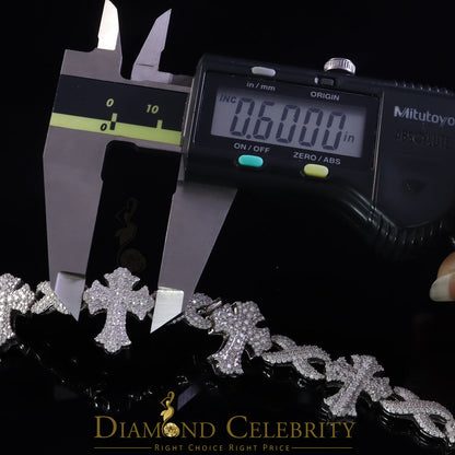 Diamondcelebritees  925 D'Moissanite Silver 8.00CT White Victoria Cross Infinity Bracelet Men/Women