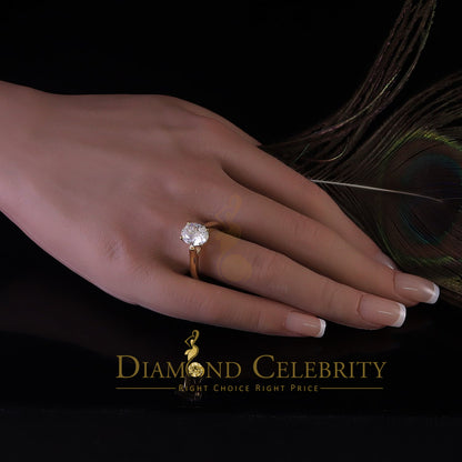King Of Blings  10K Yellow Gold 2.00CT VVS' 'FL' D clr Oval Cut Solitaire Moissonite Ring S/7