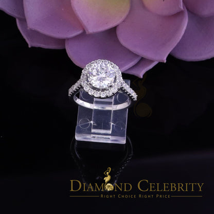 DiamondCelebritees 4.50ct Cubic Zirconia 925 White Silver Round Engagement Women's Ring Size 7