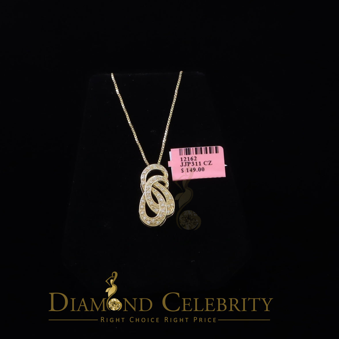 DiamondCelebritees Promising Yellow Sterling Silver Charm FASHION Pendant 0.28ct Cubic Zirconia