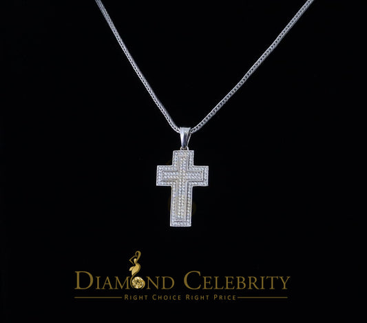 DiamondCelebritees Cubic Zirconia Attractive 1.38ct Sterling Silver CROSS White Necklace Pendant