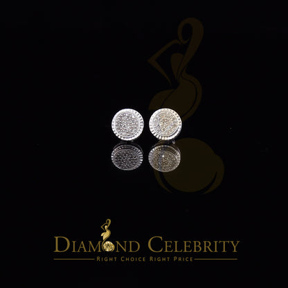 DiamondCelebritees 925 Sterling Silver 0.20 ct Diamond For Ladies & Men's White Stud Round Earrings
