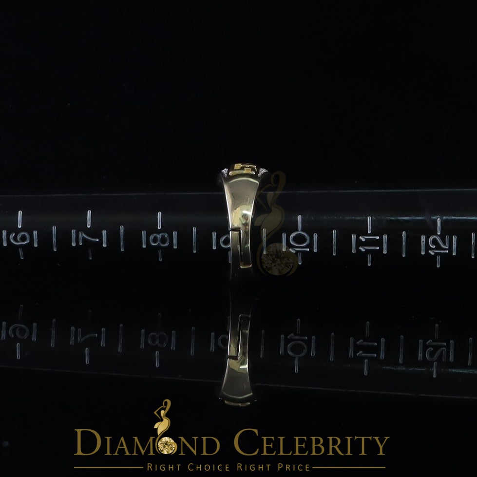 DiamondCelebritees 8.10ct Yellow Silver Oval Cubic Zirconia Men's Adjustable Ring From SZ 9 to 11