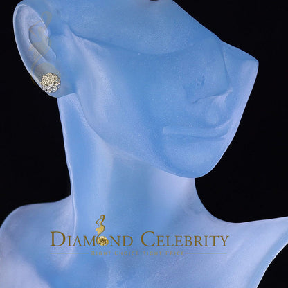 DiamondCelebritees 0.05ct Diamond 925 Sterling Silver White For Men's & Women's Floral Earrings
