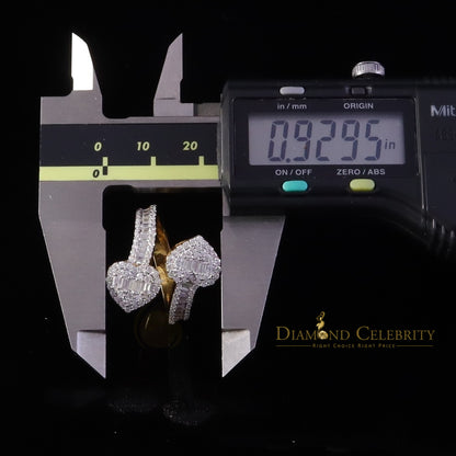 DiamondCelebritees Womens 925 Silver Yellow 2.00ct VVS 'D' Moissanite Tinny Heart Rings Size 8