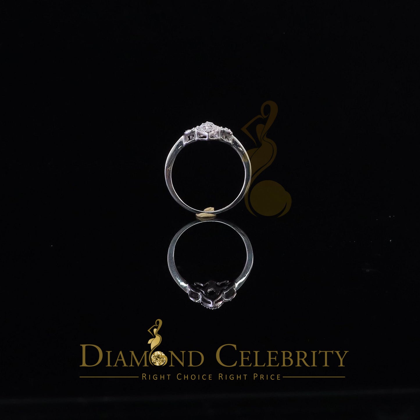 DiamondCelebritees White 925 Silver Saint 0.30ct Cubic Zirconia Womens Engagement Gifts Ring SZ 7